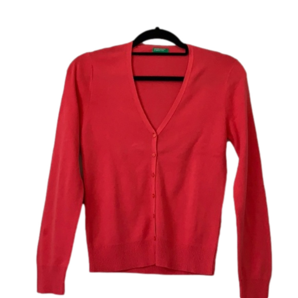 United Colors of Benetton pink V-neck cardigan